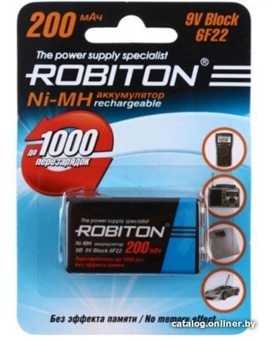 Robiton 6F22 (крона) 200mAh BL1 (1/25)