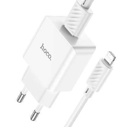 Блок для зарядки Hoco C106A (10.5W) с кабелем Lightning, белый