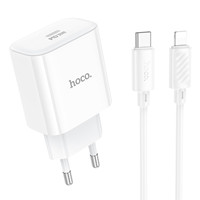 Блок для зарядки Hoco C76A Pro (30W) с кабелем Type-C — Lightning, белый