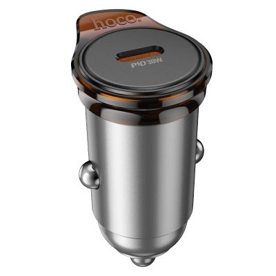 Автомобильное зарядное устройство Hoco NZ16 (30W), цвет металлик