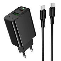 Блок для зарядки Hoco CS94A (20W) с кабелем Type-C — Type-C, черный